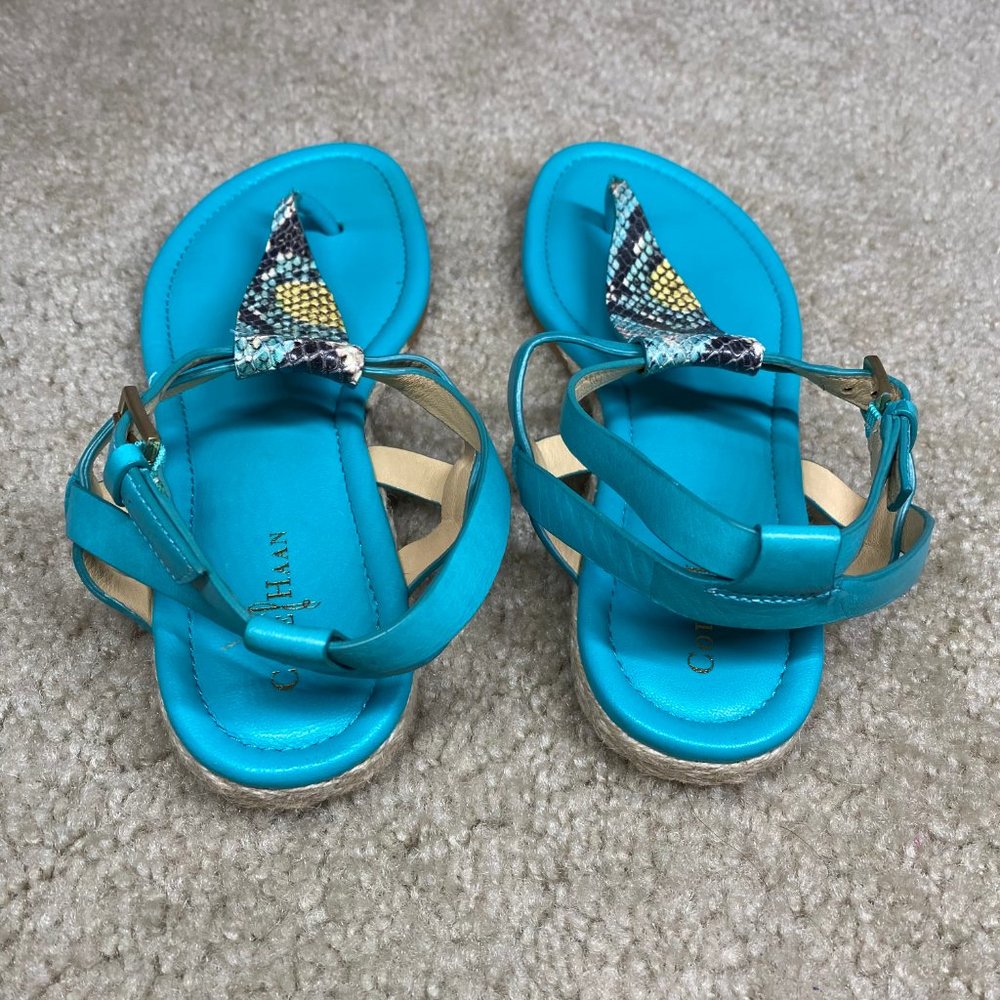 Cole Haan T-Strap Sandal Snake Print Thong 7 - Picture 5 of 9